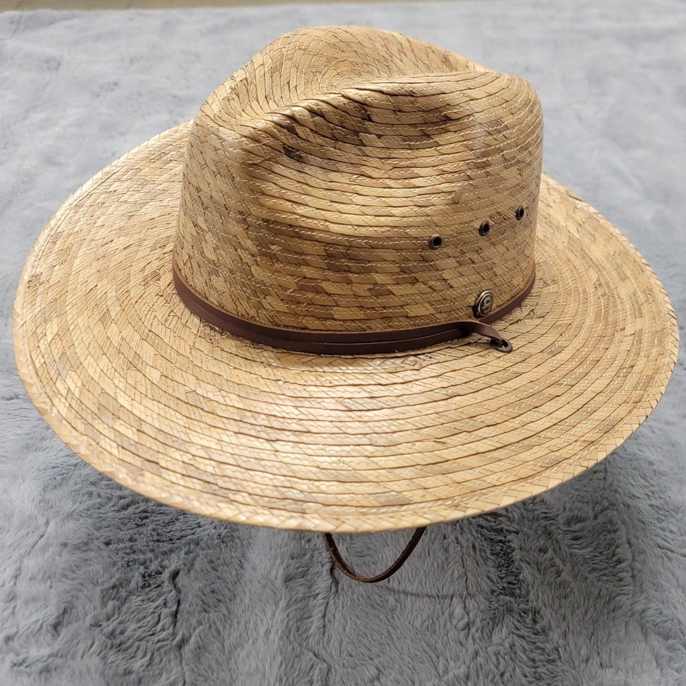 Stetson Rustic Straw Hat Mens L/XL Sand Cowboy Wide Brim Chin Cord Western